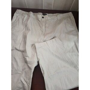 Big Mens Pants Nautica 50x30 True Khaki Flat Front 5 Pocket 100% Cotton